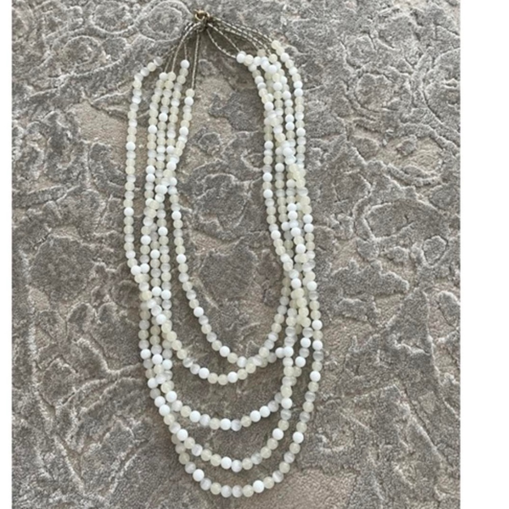 white beaded necklace